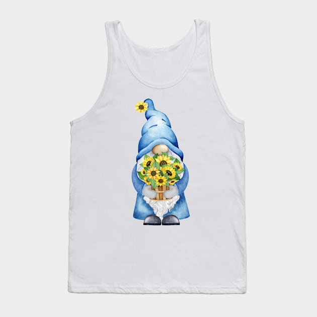 Sunflower Gnome Tank Top by Cool Abstract Design